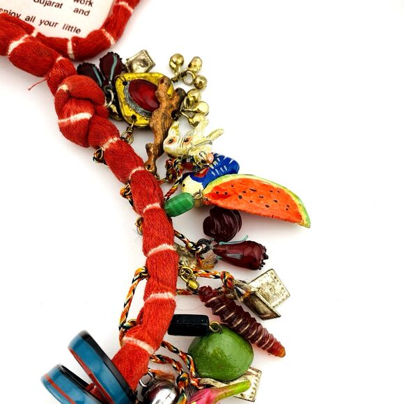 Handcrafted Charm Necklace Loaded with Worldwide Milagros Chachkas with Earrings - Picture 9 of 16